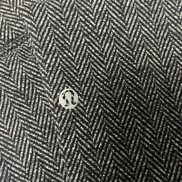 Lululemon herringbone High Waist Tie Gray Pattern Pockets Leggings Pants Size 6 - Picture 7 of 9